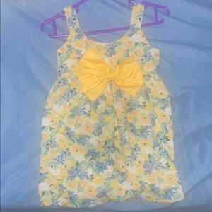 Toddler Floral Dress with Yellow Bow